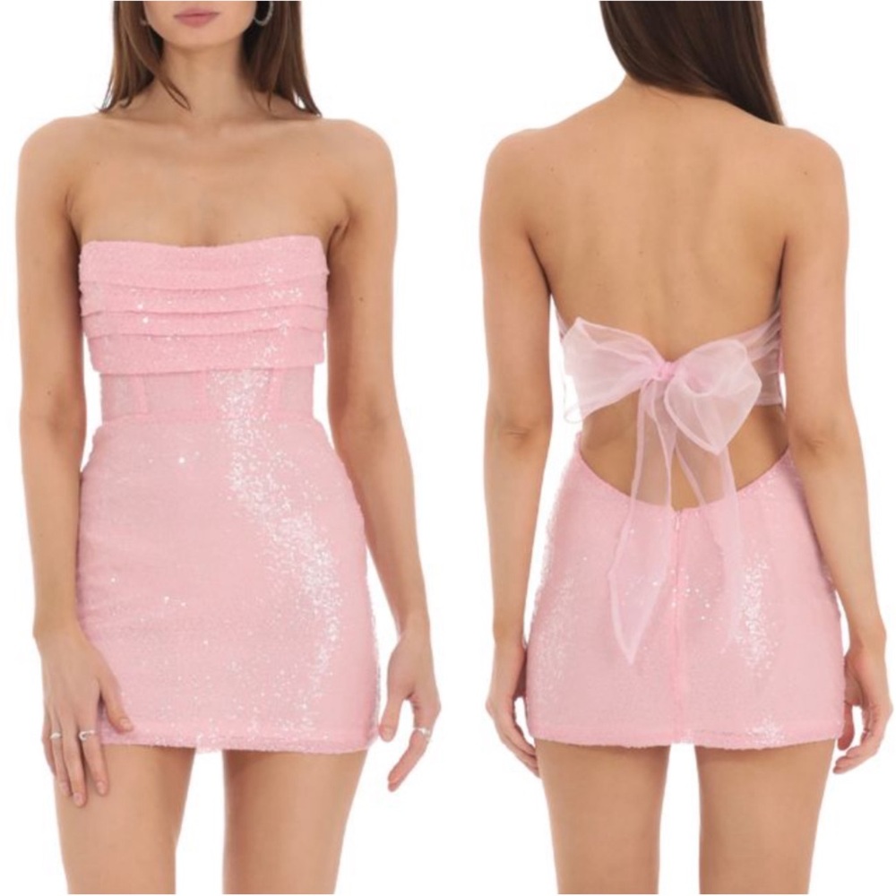 Lucy In The Sky Sequin Strapless Corset Mini Dress